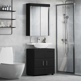 vidaXL Σετ Επίπλων Μπάνιου TULUM 2 τεμ. Μαύρο 60 x 34 x 63 εκ