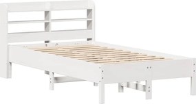 vidaXL Σκελετός Κρεβατιού Χωρίς Στρώμα Λευκό 100x200 εκ. Μασίφ Πεύκο
