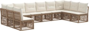 vidaXL Σετ Καναπέ Κήπου 10 pcs Μπεζ συνθετικό ρατάν