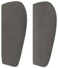 Κεφαλάρι με Πτερύγια Σκούρο Γκρι 163x23x78/88 εκ. Βελούδινο - Γκρι