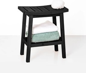 Σκαμπό Με Ράφι (40x25x46) F-V Black 174605A