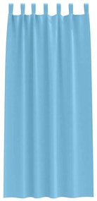 vidaXL Κουρτίνες με κουρτίνες 2 pcs Γαλάζιο 245x140εκ. Πολυεστέρας