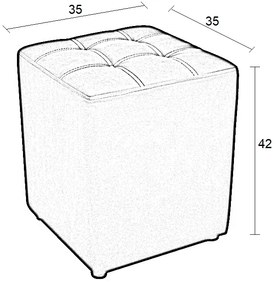 CUBE CAPPUCCINO PU ΣΚΑΜΠΟ 35X35X42ΕΚ.