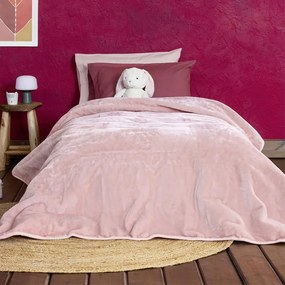 Κουβέρτα Βελουτέ Μονή (160x220) Nima Bed Linen Coperta Powder Pink