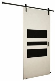Συρόμενες πόρτες Dover 162, 29 kg, Άσπρο, Μαύρο, Πλαστικοποιημένη μοριοσανίδα, Αλουμίνιο | Epipla1.gr