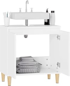 vidaXL Ντουλάπι Νιπτήρα Λευκό 58 x 33 x 60 εκ. από Επεξεργασμένο Ξύλο