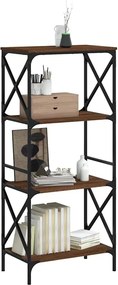 vidaXL Βιβλιοθήκη 4 Επιπέδων Καφέ Δρυς 59 x 35 x 132 εκ. Επεξεργ. Ξύλο
