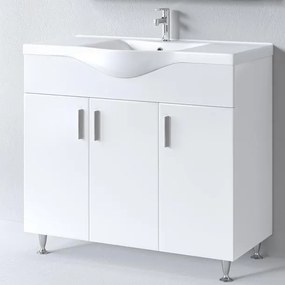 Bathroom Βench with Sink SIENA 100 White 100x46x85 εκ.