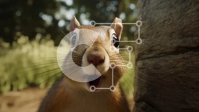 Σετ των 2 Intra Συλλεκτικό Ξύλινο Παζλ Plywood  4mm - Κινούμενα σχέδια Σκίουρος με το στόμα ανοιχτό Σε Ξύλινο Κουτί - Διαστάσεις: 10x10 cm – 25 κομμάτια