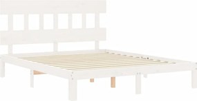 vidaXL Σκελετός Κρεβ. Χωρίς Στρώμα Λευκό 160x200 εκ Μασίφ Πεύκο