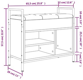 Παπουτσοθήκη Καπνιστή Δρυς 65,5x32x57,5 εκ. Επεξεργασμένο Ξύλο - Καφέ