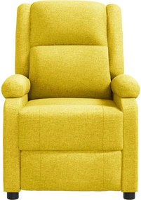 vidaXL Πολυθρόνα Ανακλινόμενη Κίτρινη Υφασμάτινη