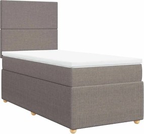 vidaXL Κρεβάτι Boxspring με Στρώμα Taupe 80x200 εκ. Υφασμάτινο