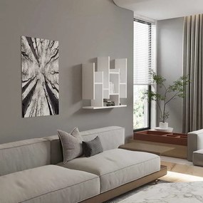 Ραφιέρα τοίχου Bemba pakoworld σε λευκή απόχρωση 70x19,6x68,8εκ