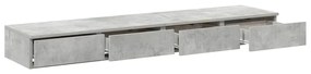 vidaXL Συρτάρια κρεβατιού Γκρι σκυροδέματος 140 x 36.5 x 16.5 εκ