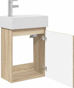 vidaXL Μονάδα μπάνιου με βρύση Sonoma Δρυς 45,5 x 22,5 x 84 εκ