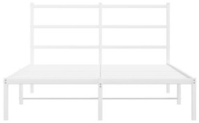 Πλαίσιο Κρεβατιού με Κεφαλάρι Λευκό 140x190 εκ. Μεταλλικό - Λευκό