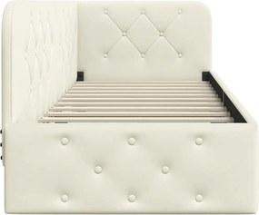 vidaXL Κρεβάτι Γωνίας Κρεμ 80 x 200 cm Βελούδο