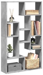 vidaXL Βιβλιοθήκη Γκρι Σκυροδέματος 72x20x120 εκ. Επεξεργ. Ξύλο