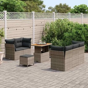 vidaXL Σετ Καναπέ Κήπου με μαξιλάρι 8 pcs Γκρι 90 x 55 x 71 cm