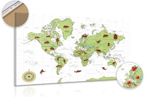 Εικόνα στο χάρτη του φελλού με τα ζώα - 120x80  flags