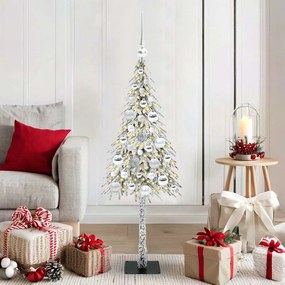 vidaXL Χριστουγεννιάτικο Δέντρο με 150 LED Λευκό 120 cm ΠΕ και Ατσάλι