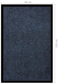 vidaXL Πατάκι Εισόδου Ριγέ Μπλε 80 x 120 εκ.