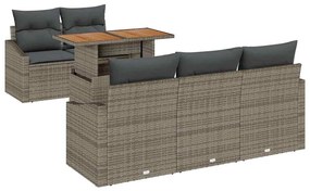 vidaXL Σέτ φαγητού για κήπο με μαξιλάρι Γκρι και Καφέ 100 x 55 x 73 εκ