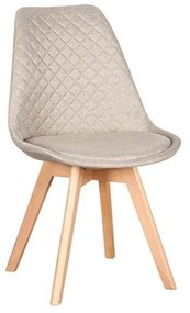 Καρέκλα Τραπεζαρίας Ξύλινη Bianca S Beige Ύφασμα 50x56x84εκ Το προϊόν πωλείται ως σετ 4 τεμαχιων