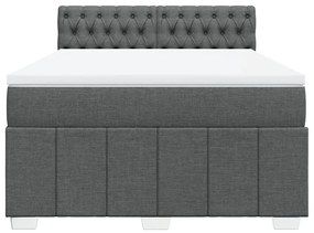 Κρεβάτι Boxspring με Στρώμα Σκούρο Γκρι 160x200 εκ Υφασμάτινο - Γκρι