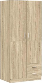 vidaXL Ντουλάπα Χρώμα Sonoma-Δρυς 80 x 52 x 180 εκ. από Επεξ. Ξύλο