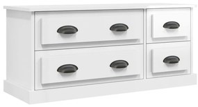 vidaXL Έπιπλο Τηλεόρασης Γυαλ. Λευκό 100x35,5x45εκ. Επεξεργασμένο Ξύλο