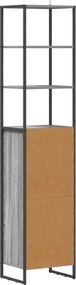 vidaXL Ντουλάπι Μπάνιου Γκρίζο Σονομα 40 x 30 x 180 εκ