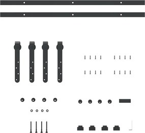 vidaXL Κιτ συρόμενης ντουλάπας 152 cm Ανθρακούχο ατσάλι