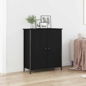 vidaXL Μπουφές Μαύρη Καρυδιά 70x30x80 εκ. Επεξεργασμένο Ξύλο και Χάλυβας