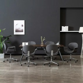 vidaXL Καρέκλες Τραπεζαρίας Περιστρεφόμενες 6 τεμ. Γκρι Υφασμάτινες