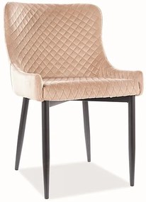 Επενδυμένη καρέκλα τραπεζαρίας Colin B 52x45x82 μεταλλική μαύρη βάση/μπεζ βελούδο bluvel 28 DIOMMI COLINBVCBE1