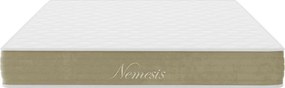 Κρεβάτι με στρώμα Mago-Nemesis pakoworld ύφασμα εκρου 160x200εκ