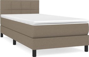 vidaXL Κρεβάτι Boxspring με Στρώμα Taupe 100 x 200 εκ. Υφασμάτινο