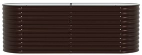 vidaXL Ψηλή Κρεβατοκάμαρα Κήπου Καφέ 240x80x81 εκ από Γαλβανισμένο Χάλυβα