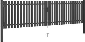 vidaXL Πύλη Κήπου Ανθρακί 400x75 εκ. από Ατσάλι