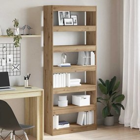 vidaXL Βιβλιοθήκη artisan δρυς 80 x 30 x 198 εκ Επεξεργασμένο ξύλο