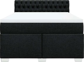 vidaXL Κρεβάτι Boxspring με Στρώμα Μαύρο 160x200 εκ. Υφασμάτινο