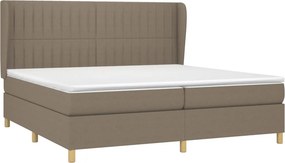 vidaXL Κρεβάτι Boxspring με Στρώμα Taupe 200x200 εκ. Υφασμάτινο