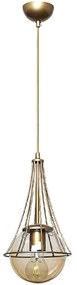 Φωτιστικό Οροφής Chavi 0124514 18x18x75cm 1xE27 60W Gold Megapap Metal