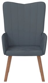 vidaXL Πολυθρόνα Relax Σκούρο Γκρι Βελούδινη