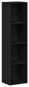 vidaXL Βιβλιοθήκη Μαύρη Δρυς 36x30x143 εκ. Επεξεργασμένο ξύλο