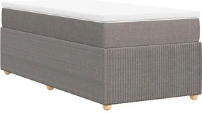 vidaXL Κρεβάτι Boxspring με Στρώμα Taupe 100 x 200 εκ. Υφασμάτινο