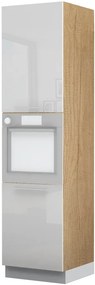 Επιδαπέδιο ντουλάπι φούρνου ψηλό Raval K23-60-2KR-Φυσικό - Λευκό γυαλιστερό - 60.00Χ60.00Χ235.00cm