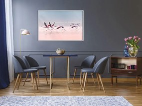 Αφίσα - Flamingos Breaking into a Flight - 90x60 - Μαύρο - Χωρίς πασπαρτού